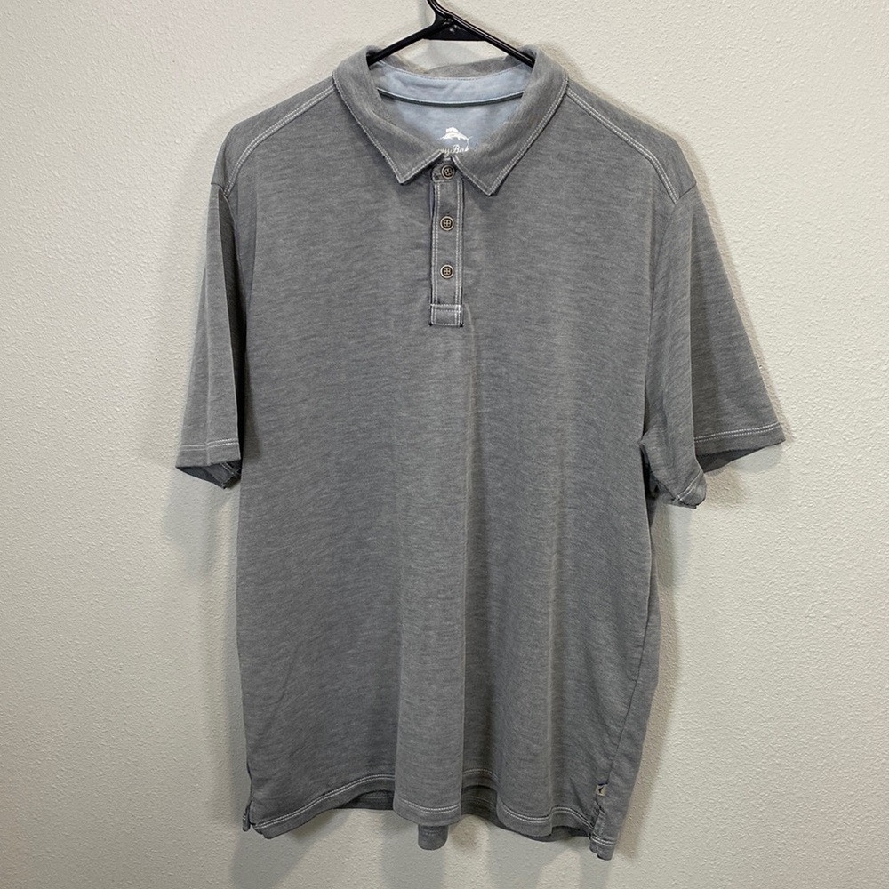 Tommy BAHAMA gray‎ polo shirt